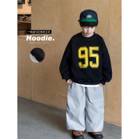 童酷男童冬季新款帅气数字印花宝宝上衣加绒保暖圆领儿童卫衣