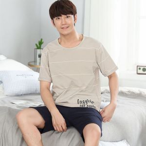 男士睡衣男夏天薄款短袖可出休闲夏季家居服两件套装
