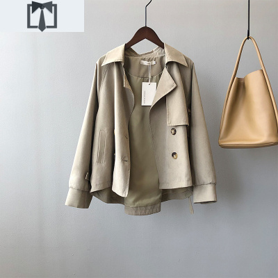 SUNTEK风衣女短款2020年秋季新款百搭小个子宽松休闲网红韩版英伦风外套风衣