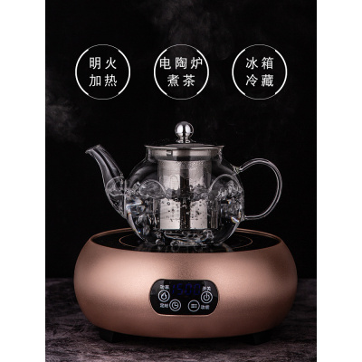 美帮汇耐热高温玻璃小号加厚泡茶壶单人烧水壶带过滤网家用功夫茶具套装