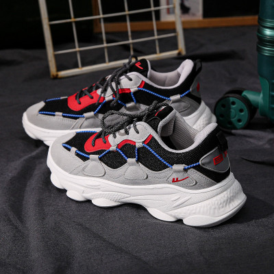 回力(Warrior)新款网面透气厚底男鞋运动休闲鞋男百搭老爹鞋男
