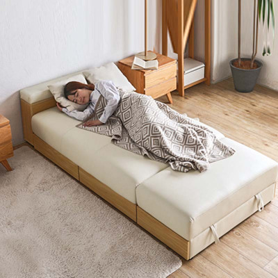 欧若凡简约沙发床布艺拆洗储物折叠两用单人多功能日式小户型沙发组合