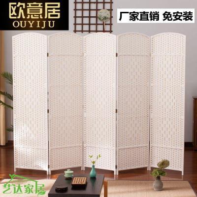 BONJEAN编屏风隔断时尚简约客厅玄关现代卧室折屏酒店简易藤编屏风