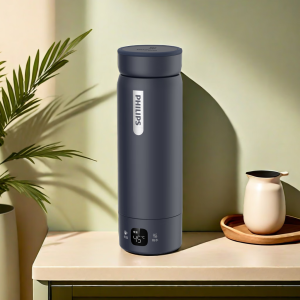 飞利浦烧水杯3代保温杯便携式烧水杯子旅行电加热水杯壶男女士生日礼物 奶油杏 420ml