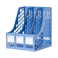 齐心 B2173 经济型资料架/文件框 三格 浅蓝