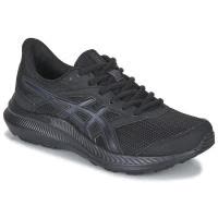 ASICS跑步鞋女透气舒适缓震灵活黑色网眼结构系带设计简约风格