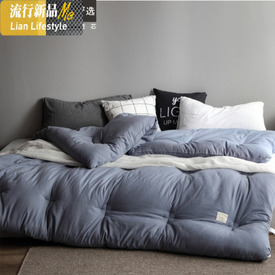 月光水洗棉被芯春秋被被子被芯双人简约纯色被褥单人宿舍棉被冬被 三维工匠