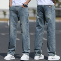 专柜品质潮牌牛仔裤男式商务休闲弹力高品质宽松直筒基础款男裤棉