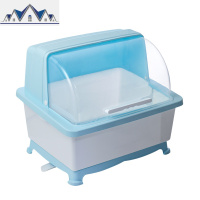 厨房放碗筷沥水收纳盒塑料碗柜带盖碗碟置物架密封防蟑螂橱柜大号 三维工匠