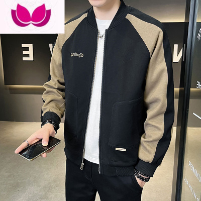 七斓痞帅棒球服外套男新款韩版潮牌拼色百搭刺绣夹克运动衫