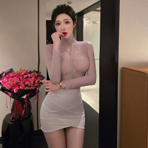 长夜漫漫情趣内衣性感诱惑透视包臀短裙制服女秘书蕾丝裙qqny1959