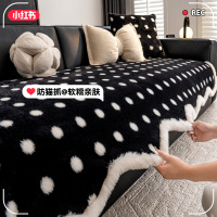 冬季异形加厚毛绒坐垫直排兔兔绒沙发垫不规则高级感防滑沙发盖布