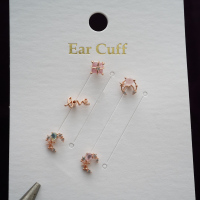 韩国东大门小巧甜美LOVE字母礼物粉钻月亮爱心螺旋耳骨钉耳蜗钉送女朋友老婆情人节七夕生日礼物