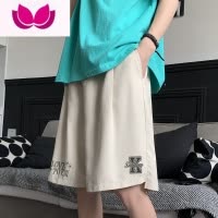 七斓潮男短裤夏季薄款冰丝大码宽松运动五分裤子高街潮牌休闲篮球中裤