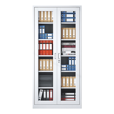 湘渭收纳柜财务档案柜资料柜加厚文件柜办公室带锁铁皮柜通玻柜六层