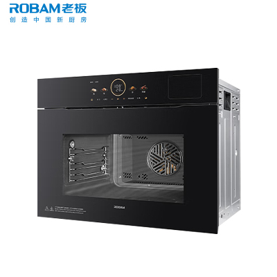 老板(Robam)[AI全自动烹饪]蒸烤箱一体机嵌入式 幻彩屏搪瓷内胆家用55L大容量 蒸烤炸三合一C9076A-L1