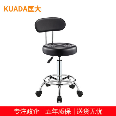 匡大吧椅吧凳高脚椅可升降可旋转吧台椅前台大厅休闲椅黑色滑轮款 KDT381