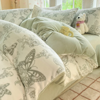 冬季新款A类高克重花加厚保暖床单被套床上四件套