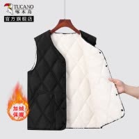 啄木鸟中老年人羽绒棉马甲男士冬季加绒加厚爸爸背心爷爷保暖坎肩