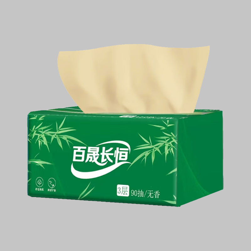 百晟长恒 BSCH-C16GS 3层90抽每盒 190mm*195mm 抽纸(计价单位:盒)绿色