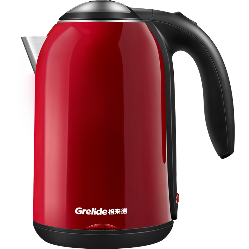 格来德(Grelide)D1701K烧水壶恒温家用电热水壶304不锈钢双层电水壶保温大容量1.7L开水壶防干烧 红色