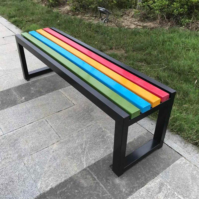 彩虹长条凳公园椅户外ciaa长椅广场商圈休闲长椅防锈 室外庭院长凳