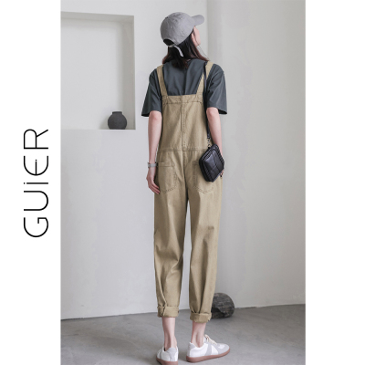 暖青汇牛仔背带裤女韩版宽松牛仔裤女2021年新款盐系女裤子牛仔裤