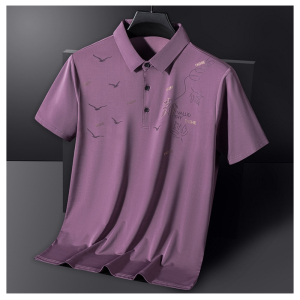 中年男士polo衫冰丝短袖翻领t恤袖广告文化衫衣服刺绣印字logo潮