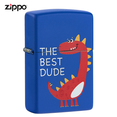 zippo打火机正版男士个性创意卡通恐龙系列zipoo纯铜煤油防风火机