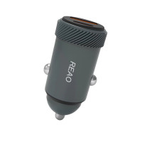 REAO X31迷你金属车载快充充电器PD30W快充点烟器充电器 灰色