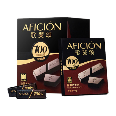 歌斐颂100%醇黑巧克力272g品鉴解馋饱腹健身办公室下午茶休闲零食