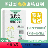 [正版]初中课外现代文阅读周计划高效训练100篇 九年级中考9年级上下册 初中初三语文现代文课外阅读训练书籍 热点题型