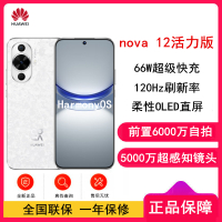 华为nova12 活力版 12号色 512GB 66W超级快充 120Hz刷新率 前置6000万超广角拍照 华为手机