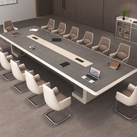 烤漆会议桌长桌高档大型会议室长条开会洽谈桌椅