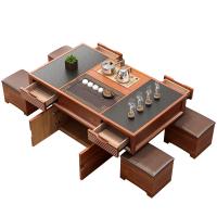 鑫环境 简约火烧石功夫茶几大理石办公泡茶桌椅组合客厅茶台茶艺桌多功能