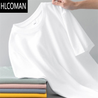 HLCOMAN短袖男女同款夏季彩色t恤半袖打底新疆长绒棉体恤衫
