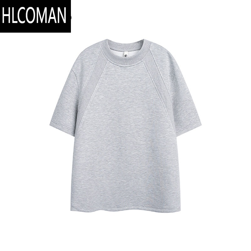 HLCOMAN280g解构box短袖男夏季高级感cleanfit宽松半袖休闲百搭体恤上衣