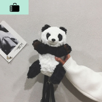 小包包女2019新款潮韩版ins同款百搭熊猫单肩可爱卡通毛绒斜挎包NEW LAKE 图片色女斜挎包