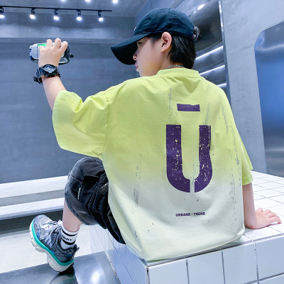 男童夏款短袖T恤夏季2026新款儿童夏装扎染上衣中大童半袖体恤潮T