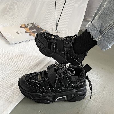 厚底老爹鞋女2021春季新款百搭网红火韩版休闲运动鞋学生跑步鞋