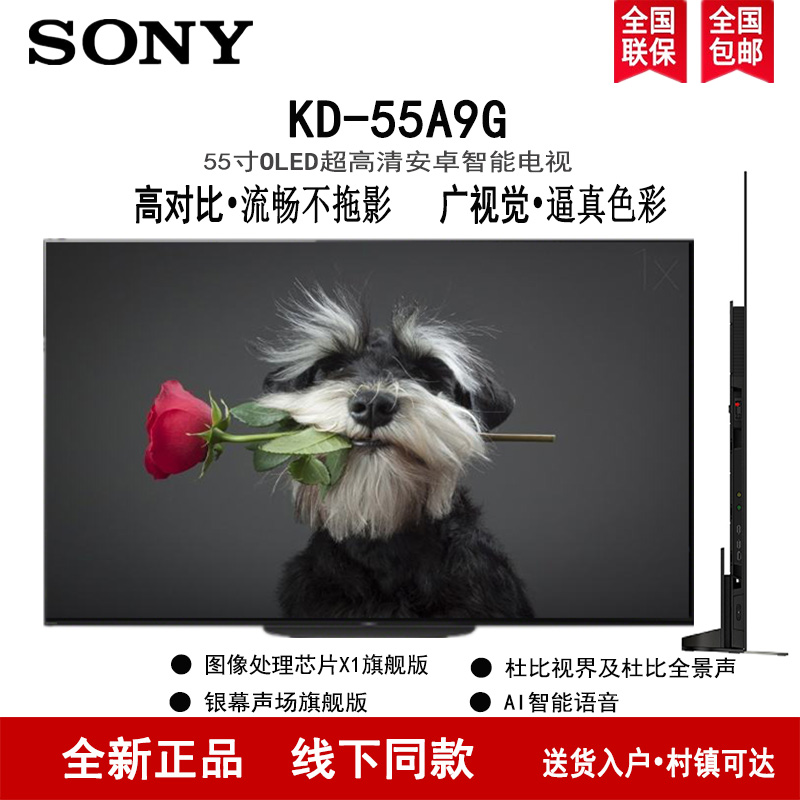 索尼KD-55A9G 55英寸 OLED X1旗舰芯片 AI智能语音 杜比全景声及视界 液晶电视