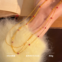 925纯银多层圆珠项链女锁骨链小众设计简约个性轻奢约6g BCX5549送女朋友老婆情人节七夕生日礼物