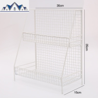 北欧ins铁艺桌面置物架化妆品收纳架宿舍书桌厨房双层整理架 三维工匠