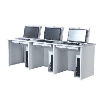 臻远 ZY-FZZC-09 翻转桌显示器隐藏式培训桌 002灰白色 2300*600*750