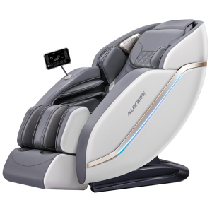奥克斯(AUX )按摩椅家用零重力新款全身按摩椅子全自动多功能3D机械手SL导轨豪华太空舱顶配白棕AUX-829语音操控