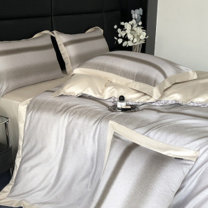 高端美式印花金太阳天丝棉磨毛四件套亲肤舒适保暖被套