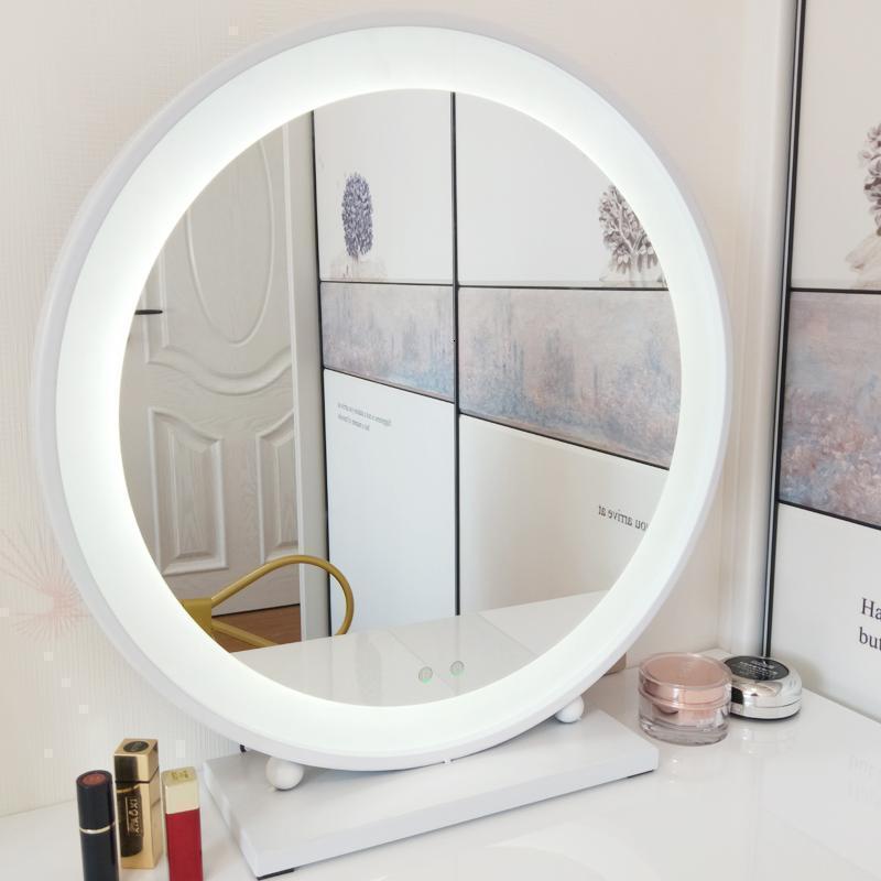 森美人化妆d镜带灯台式家用卧室女梳妆补光美妆镜高清大号