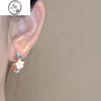 JiMi彩色小花耳钉夏少女可爱多巴胺百搭甜美ins耳圈耳环耳饰