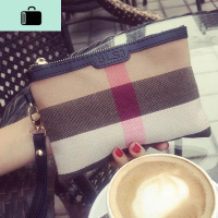 2020新款女包格子帆布手拿包手抓包手机零钱包信封包欧美女手包NEW LAKE