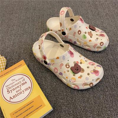 Ideamini洞洞鞋女夏季ins潮时尚卡通可爱学生外穿防滑平底情侣沙滩拖鞋男